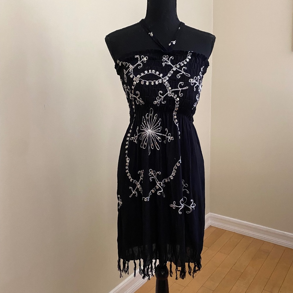 Black stretch summer dress